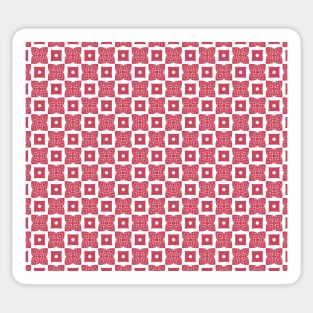 Salmon red floral and rectangle pattern Sticker